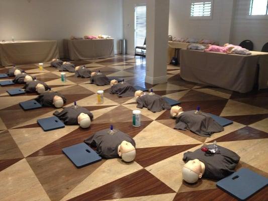 CPR instruction at the Anabella Hotel in Anaheim.