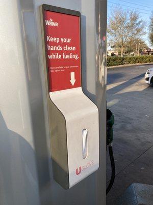 Plastic gloves to use while you pump gas