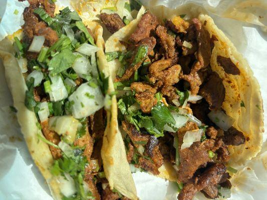 Packed full Al pastor tacos.