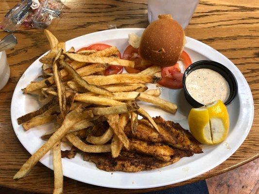 Cajun style grilled catfish full order. Good & spicy.