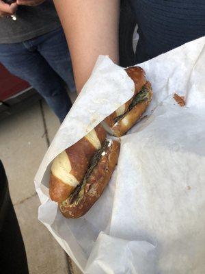 Moldy sandwich found under the seat when the car was brought home.