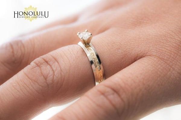 Our Beautiful Pumehana Ring with 1/2 diamond