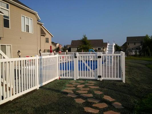 Two Rail Polyvinyl Pool Fence