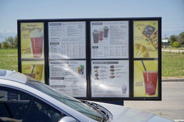 Drive thru menu