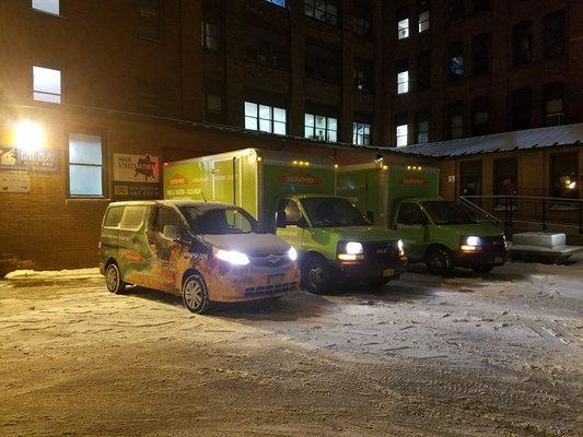 Our crew working hard at 3am at a major job with large water damage in Rochester, NY!