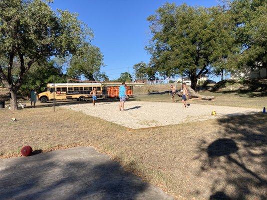 Volleyball court on a sunny day