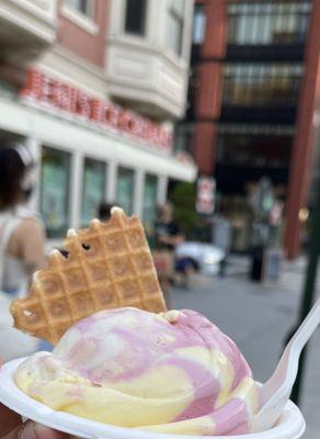 Rainbow frozen yogurt