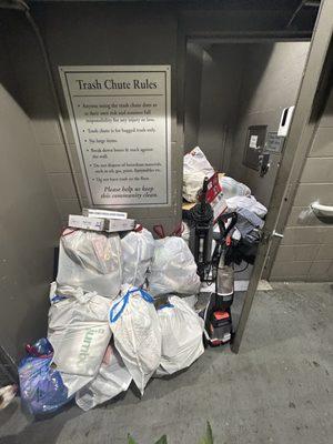 Trash overflowing