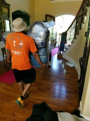 Our professional movers will fully pad and wrap your items! We also include floor and door protection for all moves!