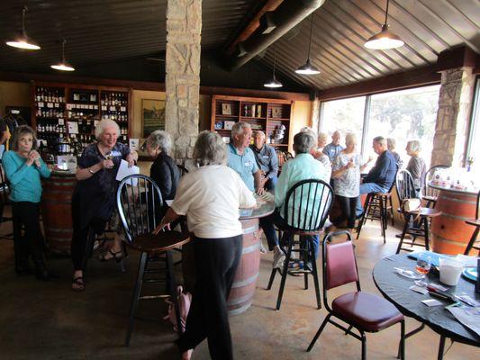 Some of our Happy Guests enjoying the Wine, Meat & Cheese Platters -