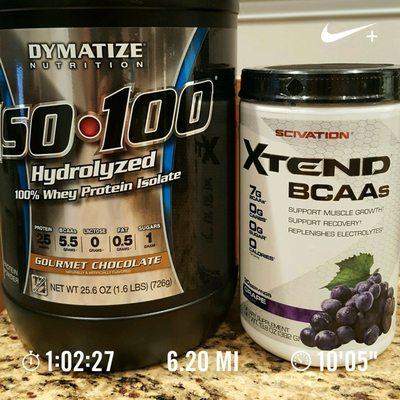 Golfed  followed by a 6 mile run & upper body workout. Here are two pre & post fitness products I love that help me recover.