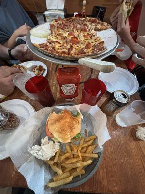 Pizza and burger