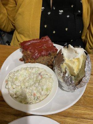 Meatloaf, baked potato, & coleslaw