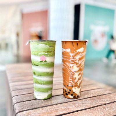 Pink Pink Matcha Tornado (Rate: 5/5) & Thai Tea Boba Tornado (Rate: 4/5)