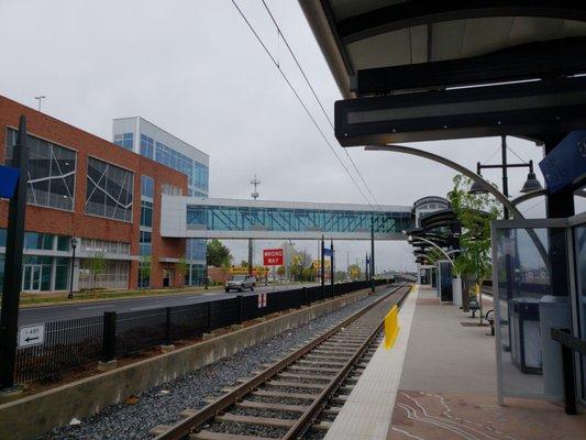 Park and Ride with Pedestrian Bridge above N Tryon.