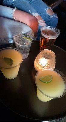 Frozen margaritas, gin & tonic