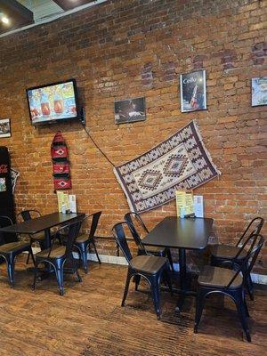 The seating area of the restaurant.