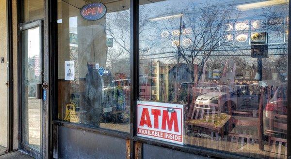 Filthy Windows.  Cash only w/ ATM available inside.