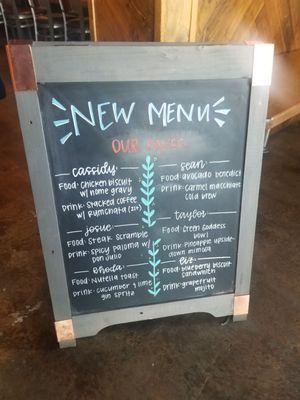 New menu chalkboard.