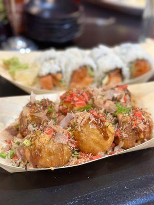 Takoyaki & salmon roll