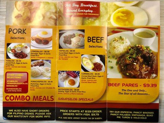 Pork and Beef choices