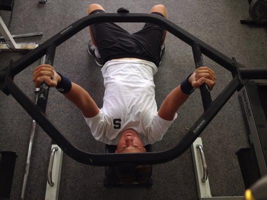 Big Will getting stronger with this bench press variation.