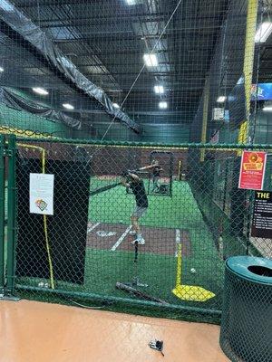 Batting cages equipped for pitching as well!