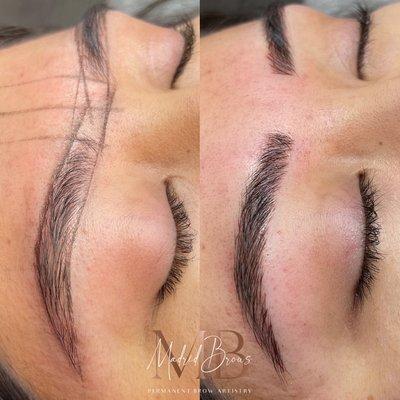 Microbladed full natural fluffy brows