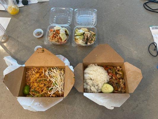 Pad Thai, Pad Kra Pao, Laab, and my very favorite, Som Tam Thai (papaya salad)