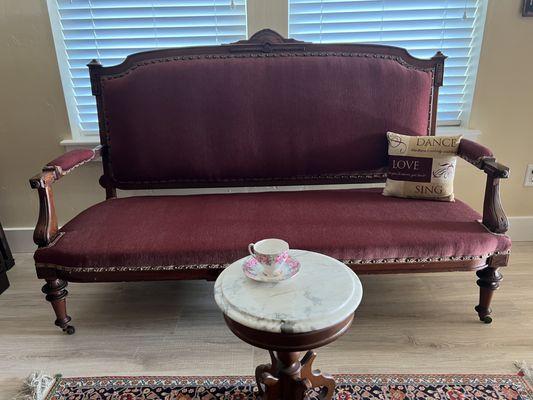 Guate does great work!  This couch is well over 150 years old--or more!  Thanks, Luis and Co.