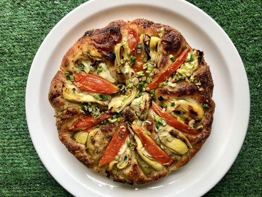 Artichoke and tomato focaccia