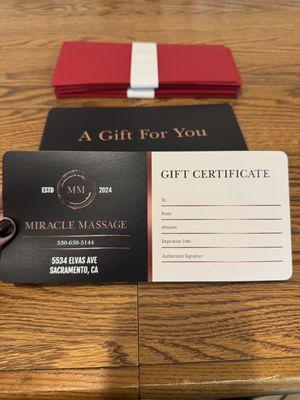 Gift Certificates available!!!