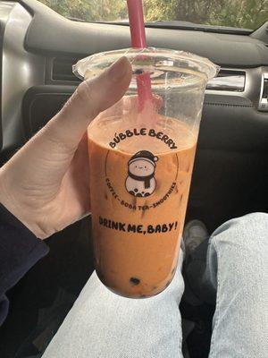 Bubble berry Thai milk tea