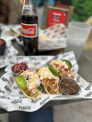 Vegan Chickpea Chorizo Tacos and an Mexican Coke