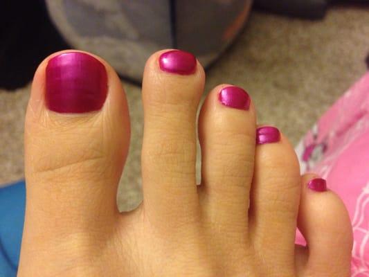 Amazing pedicure and great color!