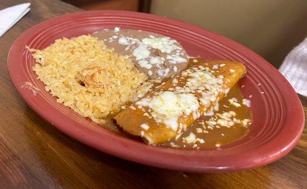 Refried Beans/Mexican Rice/Enchilada