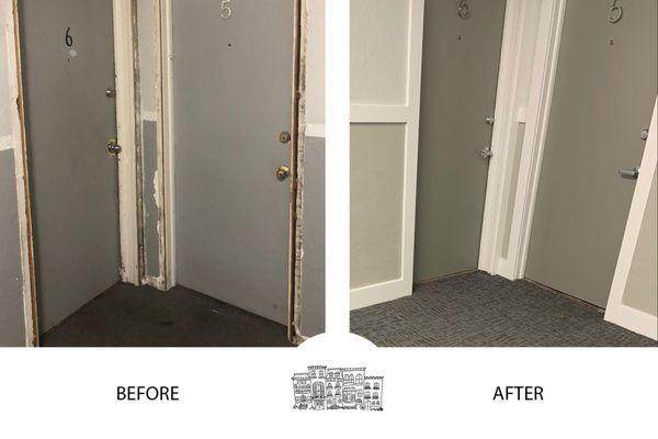 Before and After image of a renovation at a property.