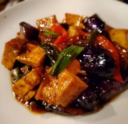 Eggplant tofu in garlic sauce