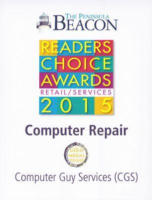 Computer Guy Services is an award winning computer store in San Diego and was voted to win the gold medal again this year!