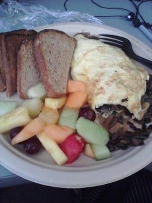 Spinach/mushroom/onion omelette!