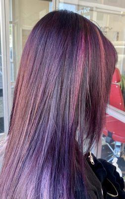 Professional Partial highlights with peekaboo. Walnut Creek Ca. By Mozghan