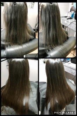 Beautiful before and after using Great Lengths extensions.