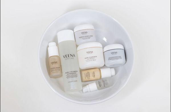 Veena Skin Care. Products available for purchase. Natural, cruelty free, made in the USA.