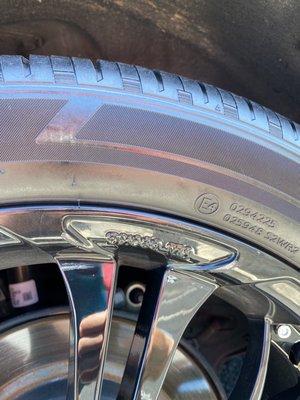 Damaged rim caused by Junior Tires