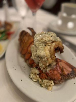 Lobster Tail with blue cheese crust