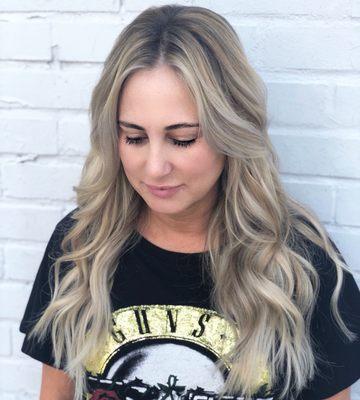 Ash blonde with extensions