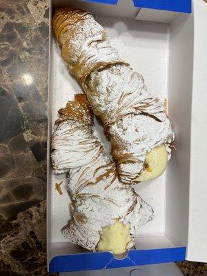 Lobster tail with Bavarian cream filling. You can get it filled with cannoli filling too!