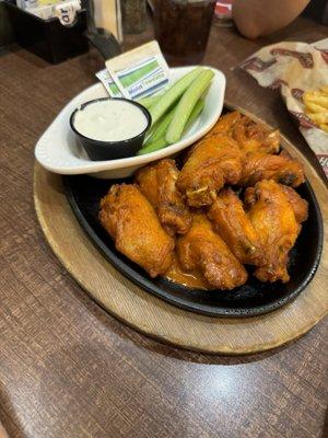 Chicken BONE-IN WINGS; need crisped up, missing carrots