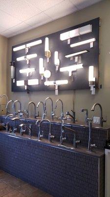 Kitchen faucets and vanity lighting