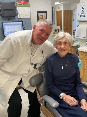 Dr. Toolson with Phyllis Craig, she is 100 yrs old.